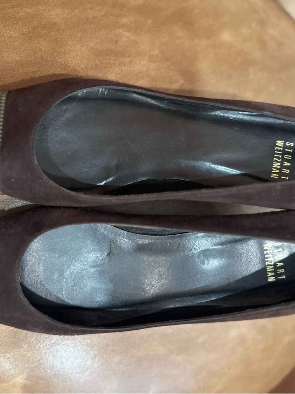 Vintage Stuart Weitzman Brown Suede Pumps with Leopard-Print Toe size 9.5 - Picture 8 of 9